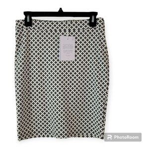 ICHI Black And White Geometric Print Pencil Skirt Size Small